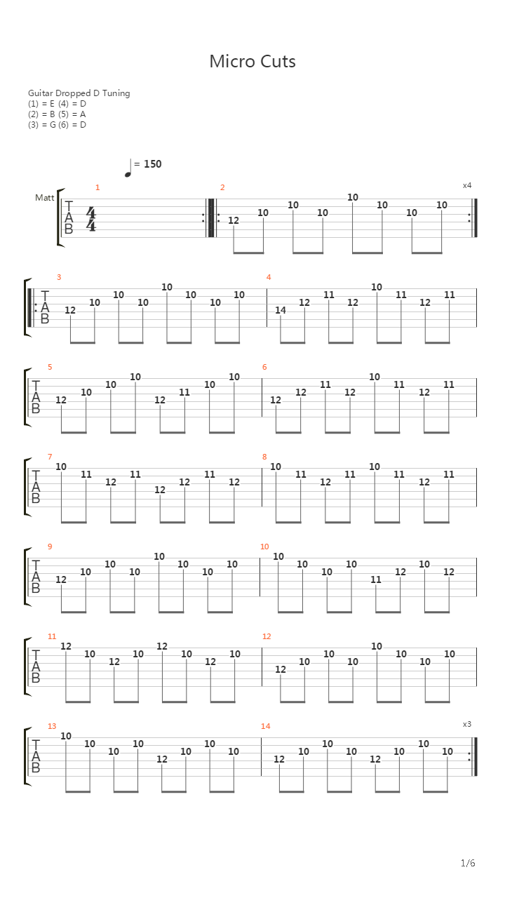 Micro Cuts吉他谱