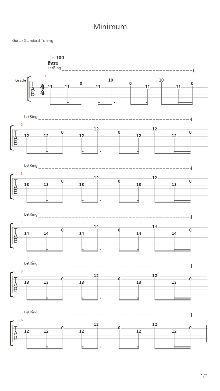 Minimum吉他谱