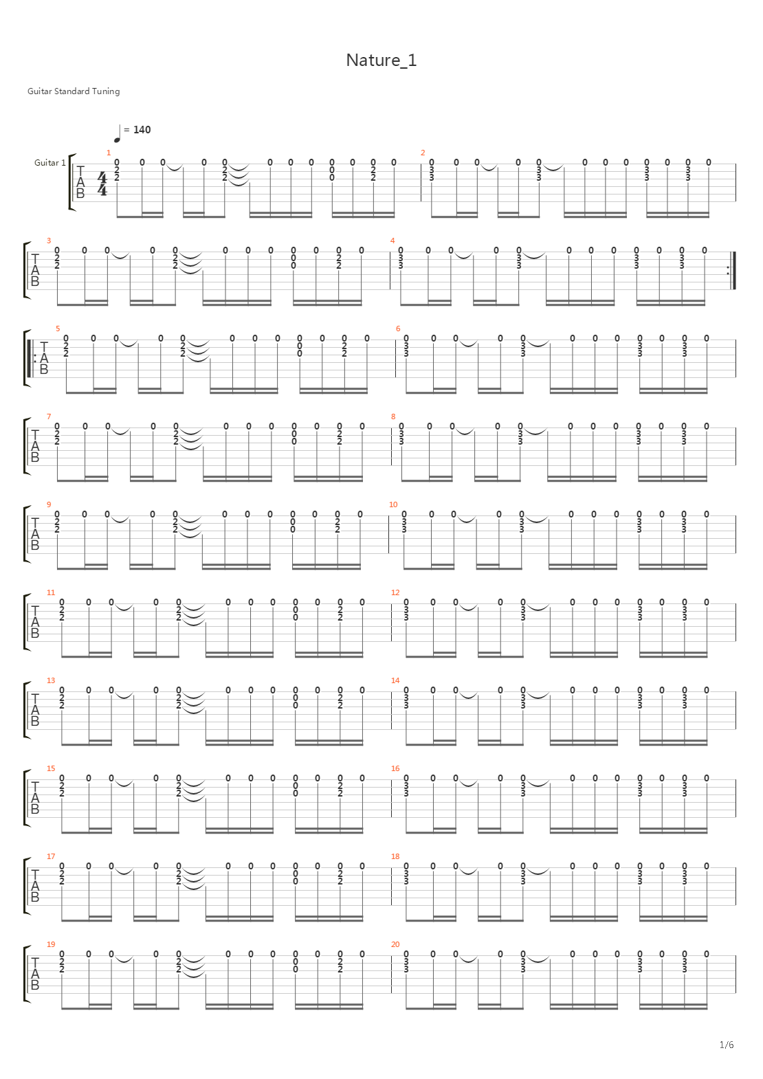 Nature吉他谱