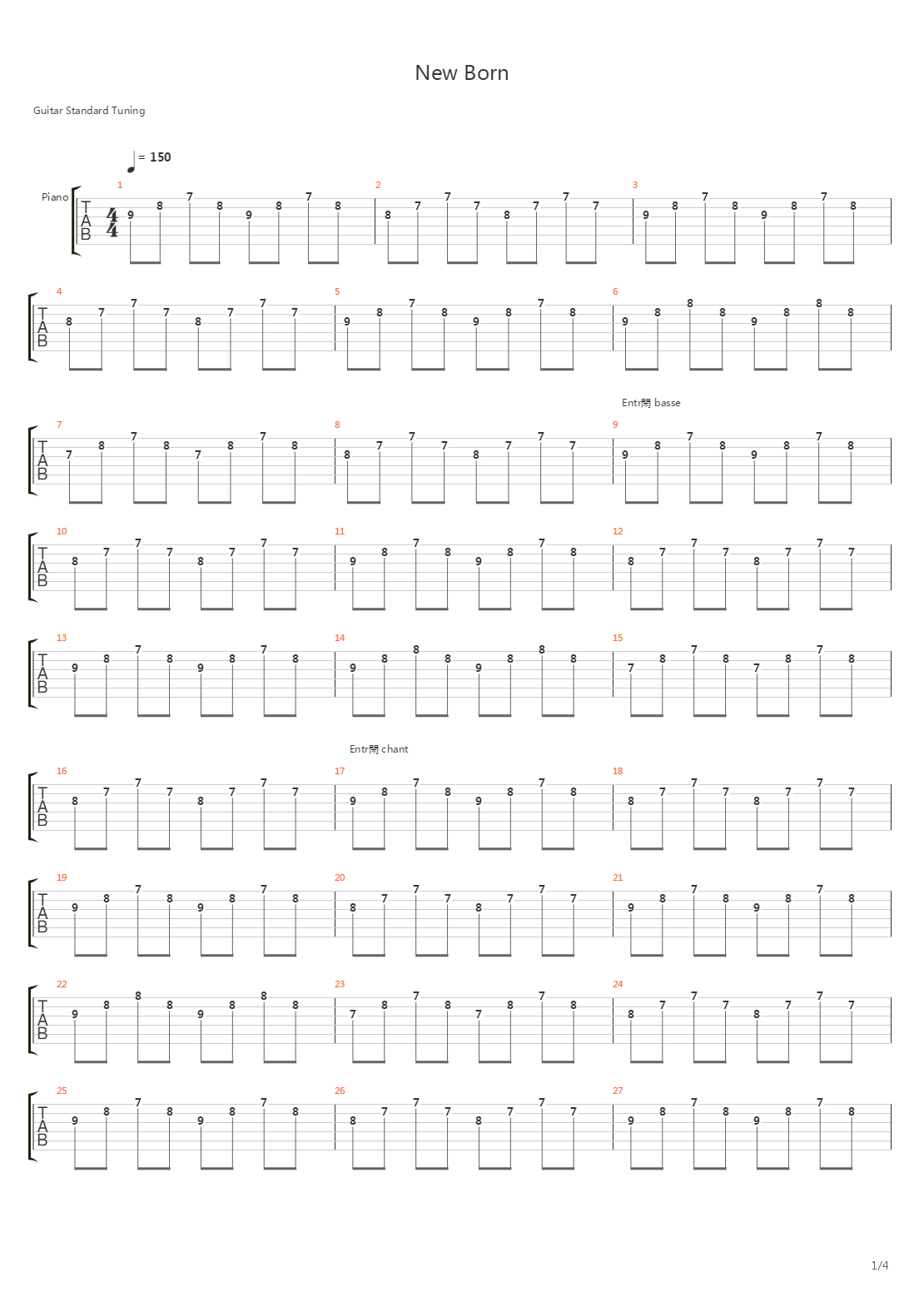 New Born吉他谱