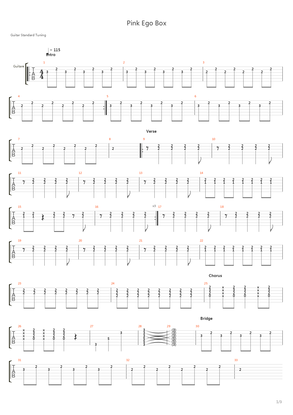Pink Ego Box吉他谱