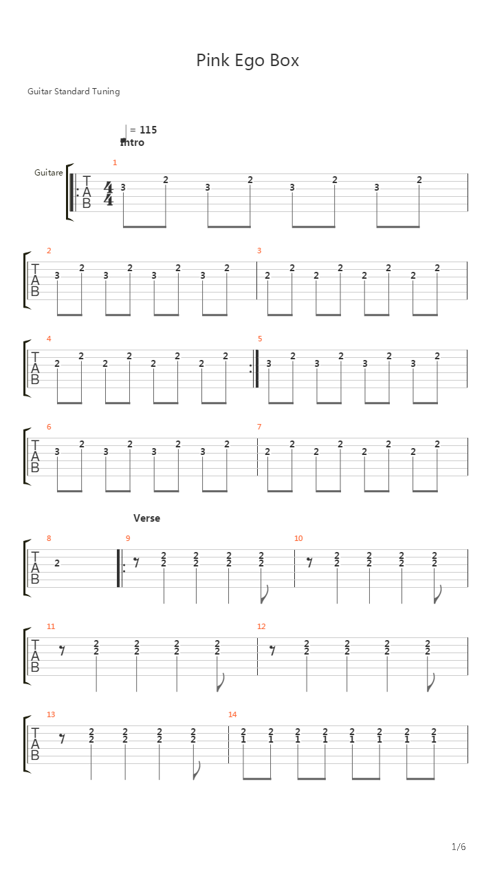 Pink Ego Box吉他谱