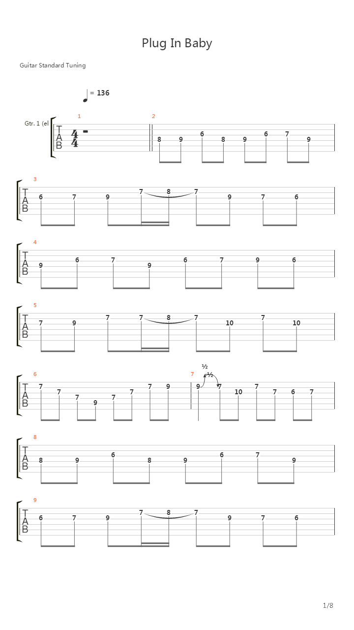 Plug In Baby吉他谱