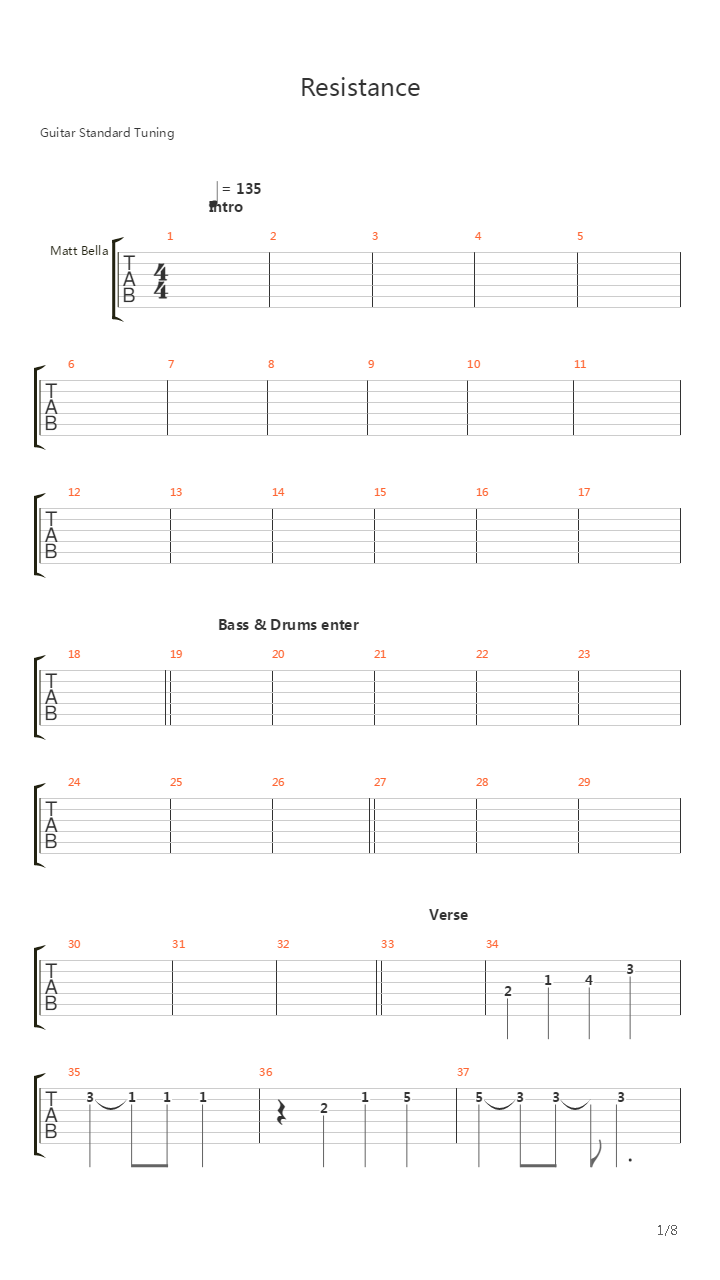 Resistance吉他谱