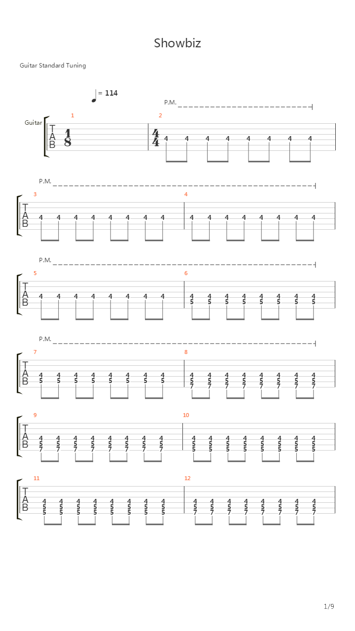 Showbiz吉他谱