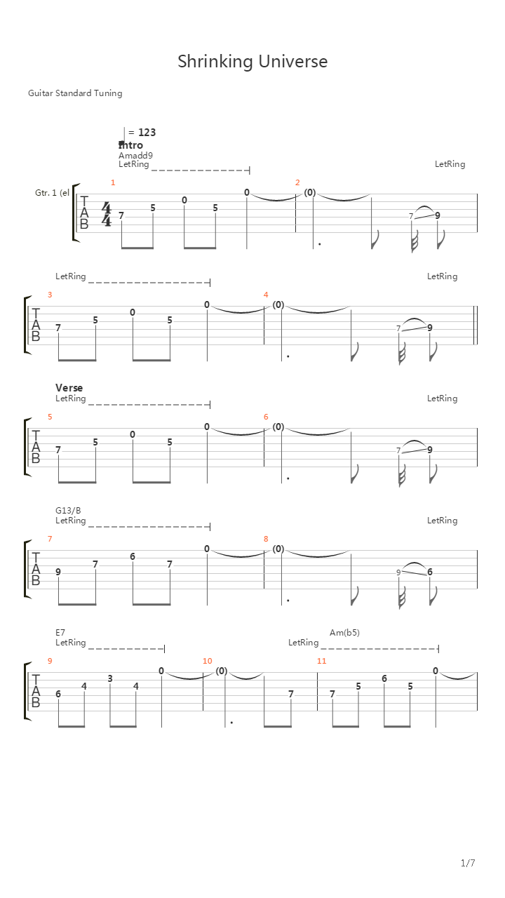 Shrinking Universe吉他谱
