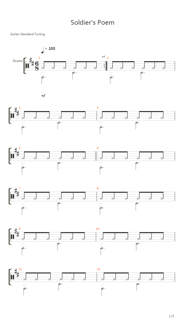 Soldiers Poem吉他谱