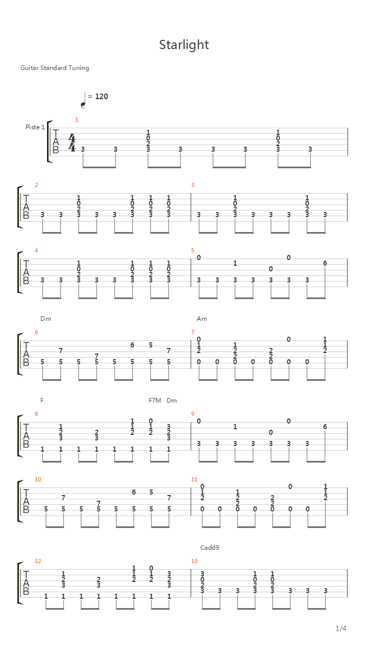 Starlight吉他谱