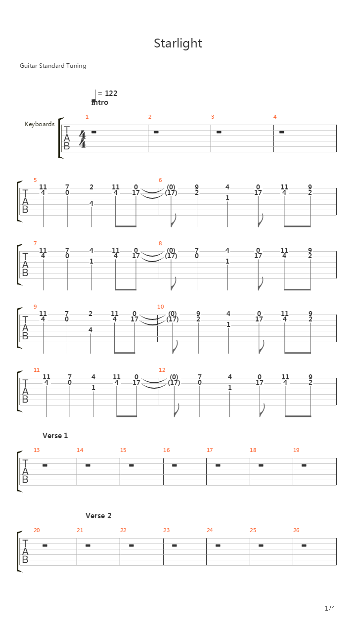 Starlight吉他谱