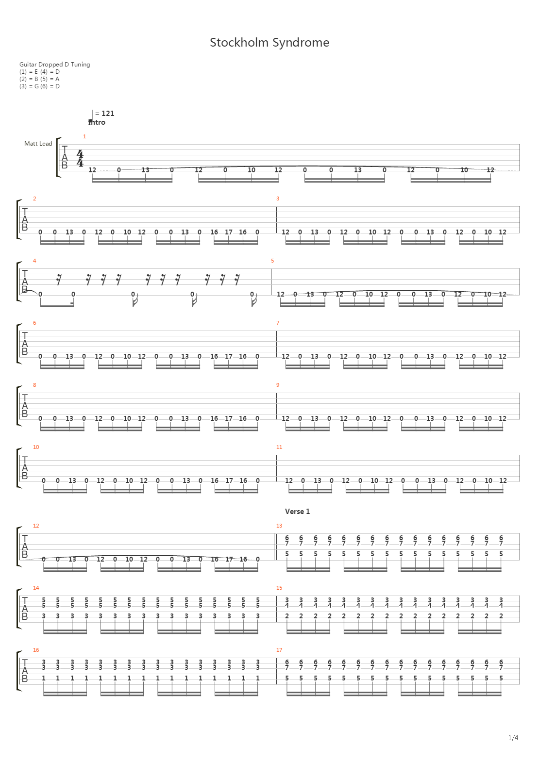 Stockholm Syndrome吉他谱