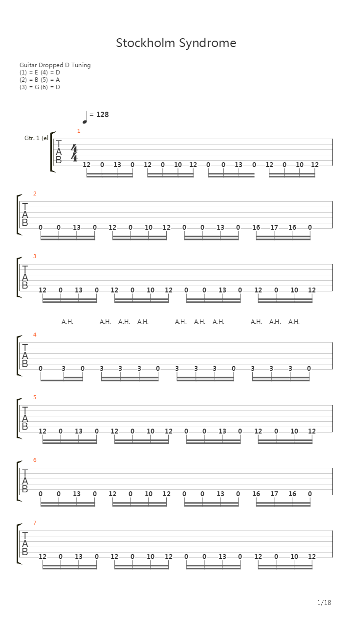 Stockholm Syndrome吉他谱