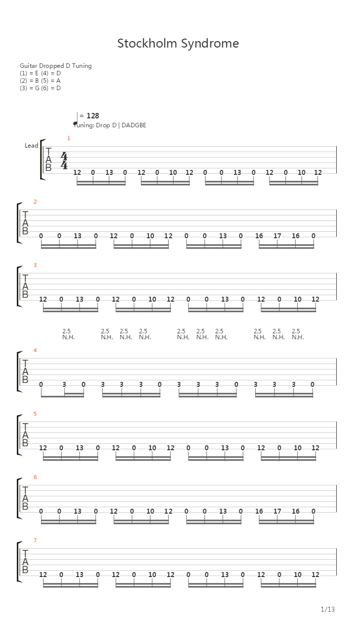 Stockholm Syndrome吉他谱