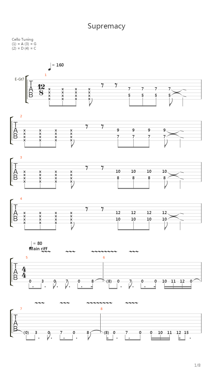 Supremacy吉他谱
