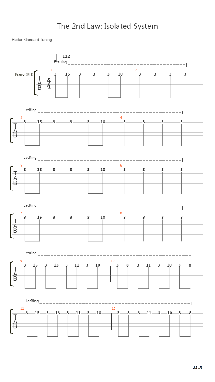 The 2nd Law Isolated System吉他谱