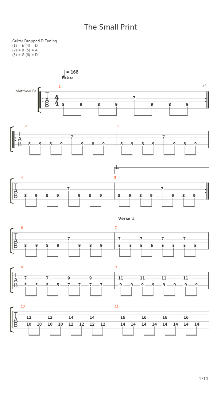 The Small Print吉他谱