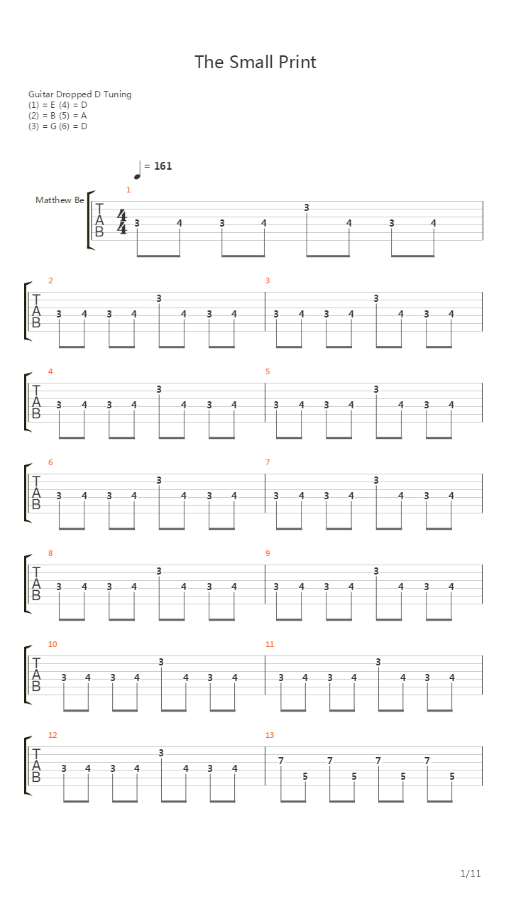 The Small Print吉他谱