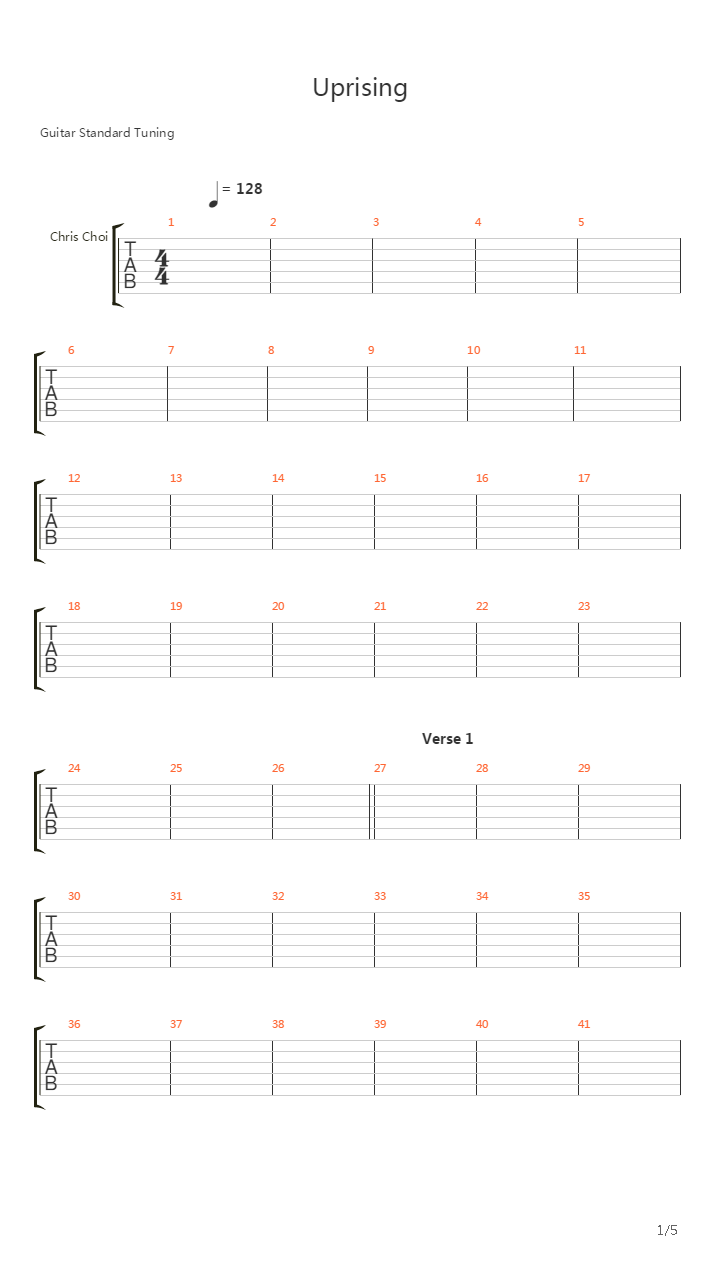 Uprising吉他谱