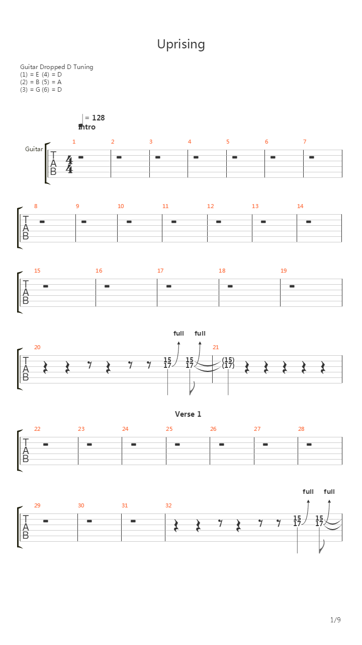 Uprising(10)吉他谱