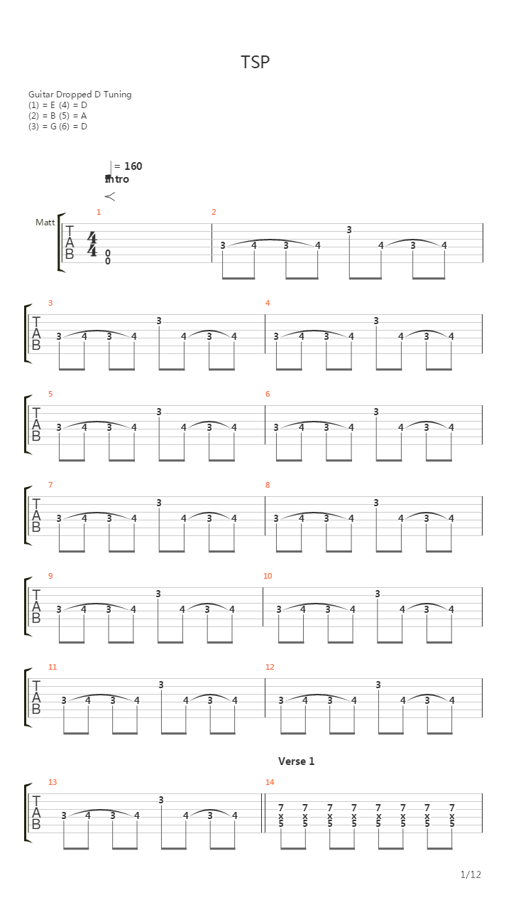 Tsp吉他谱