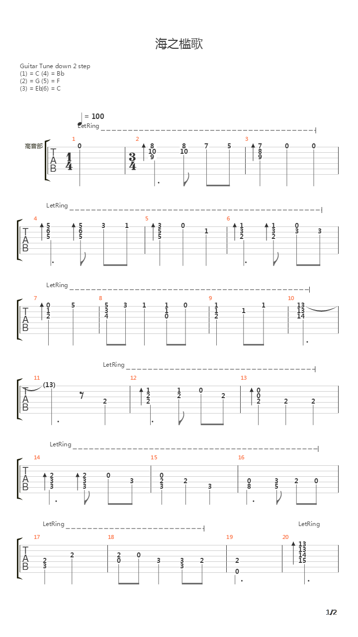 英雄传说5： 海之槛歌 - Leone Fredrik Richter吉他谱