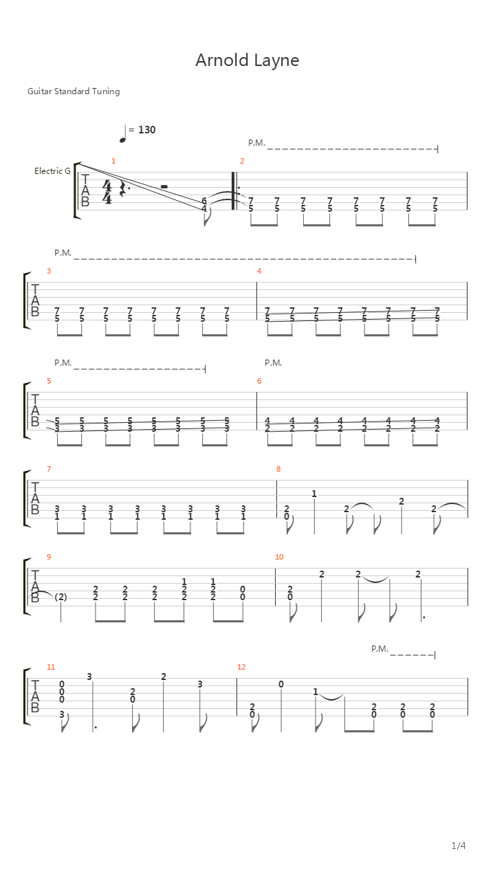 Arnold Layne吉他谱