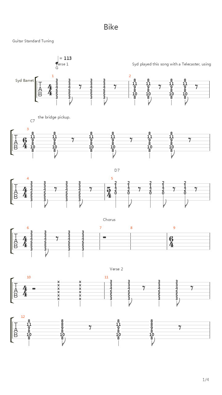 Bike吉他谱
