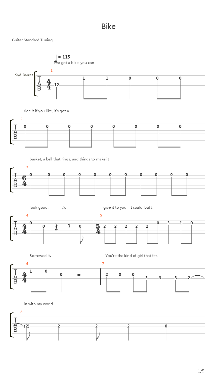 Bike吉他谱