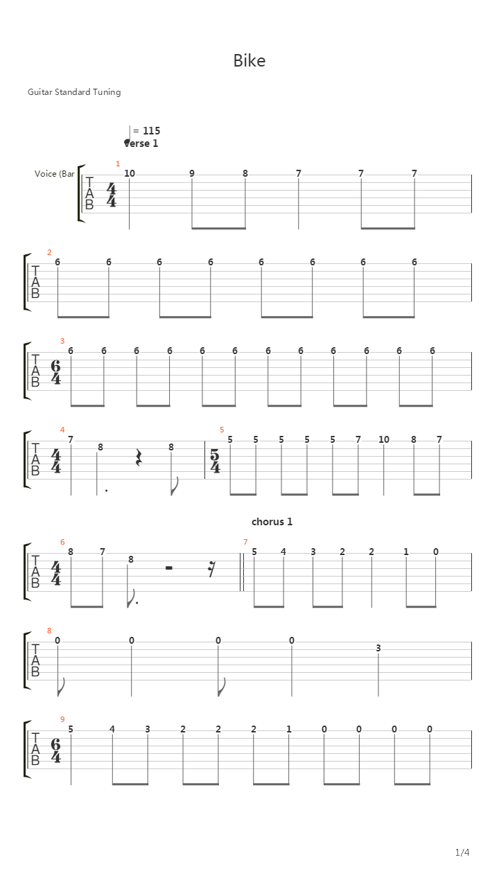 Bike吉他谱
