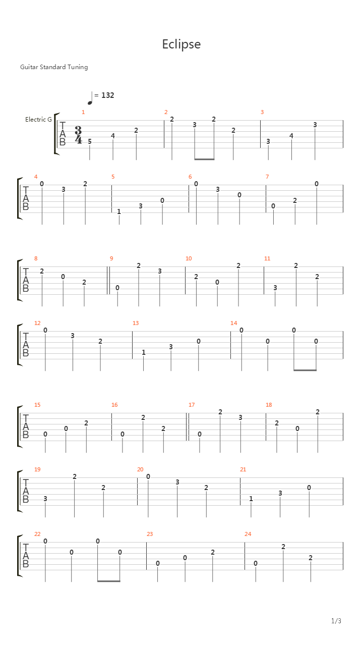 Eclipse吉他谱