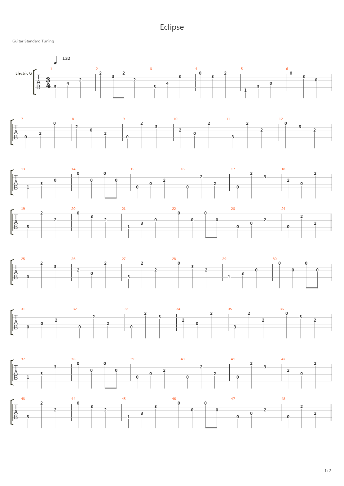 Eclipse吉他谱
