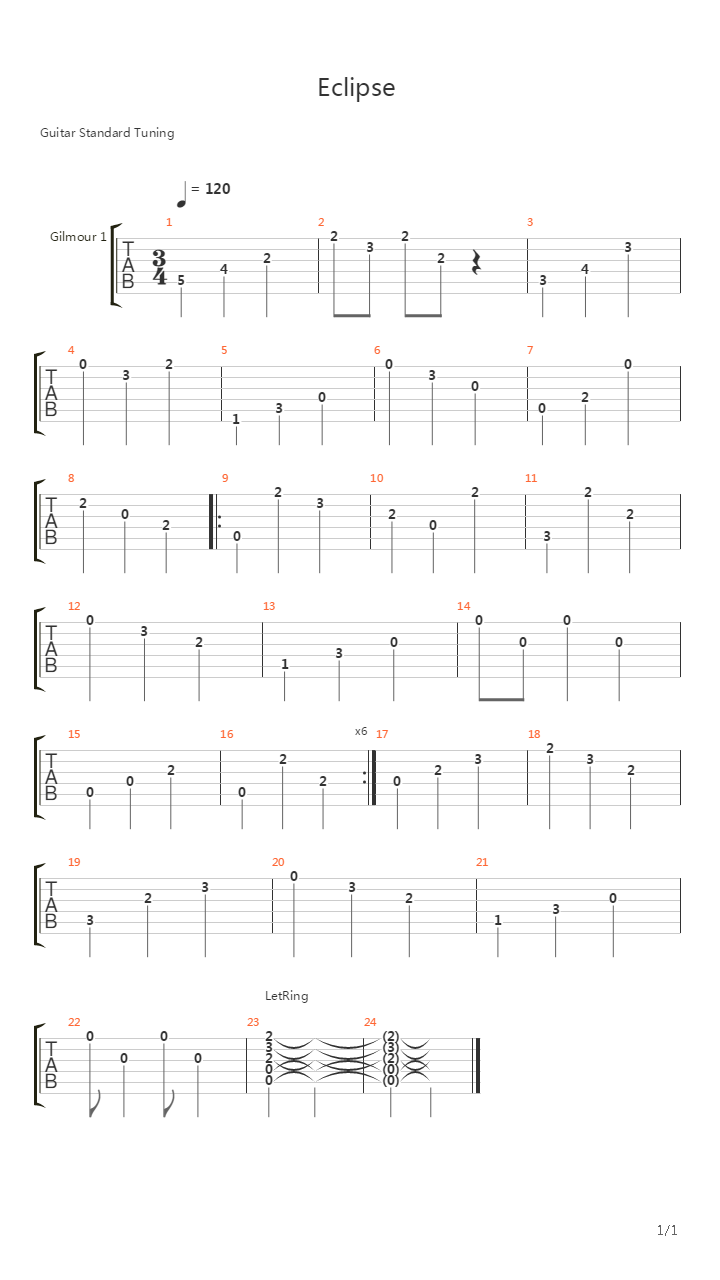 Eclipse吉他谱