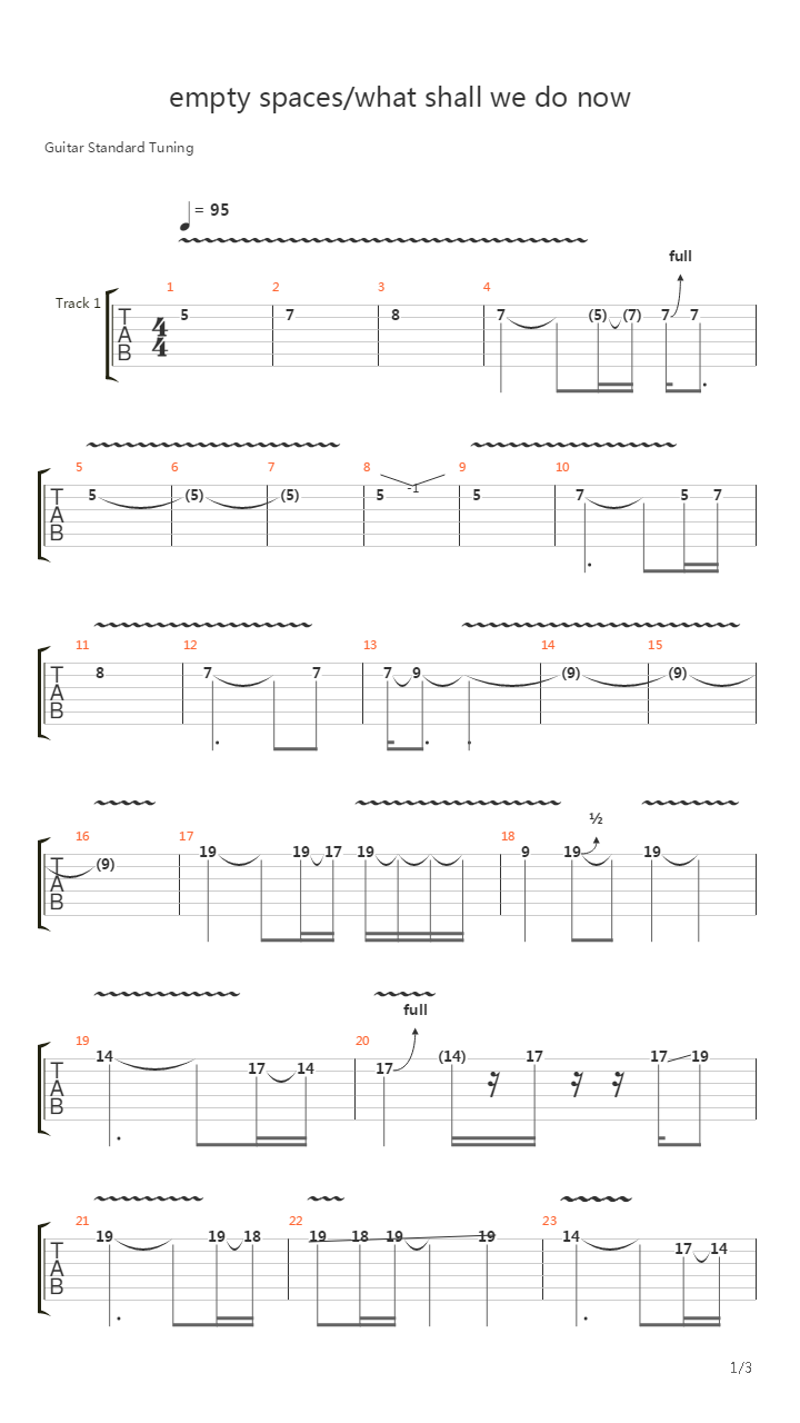 Empty Spaces What Shall We Do Now吉他谱