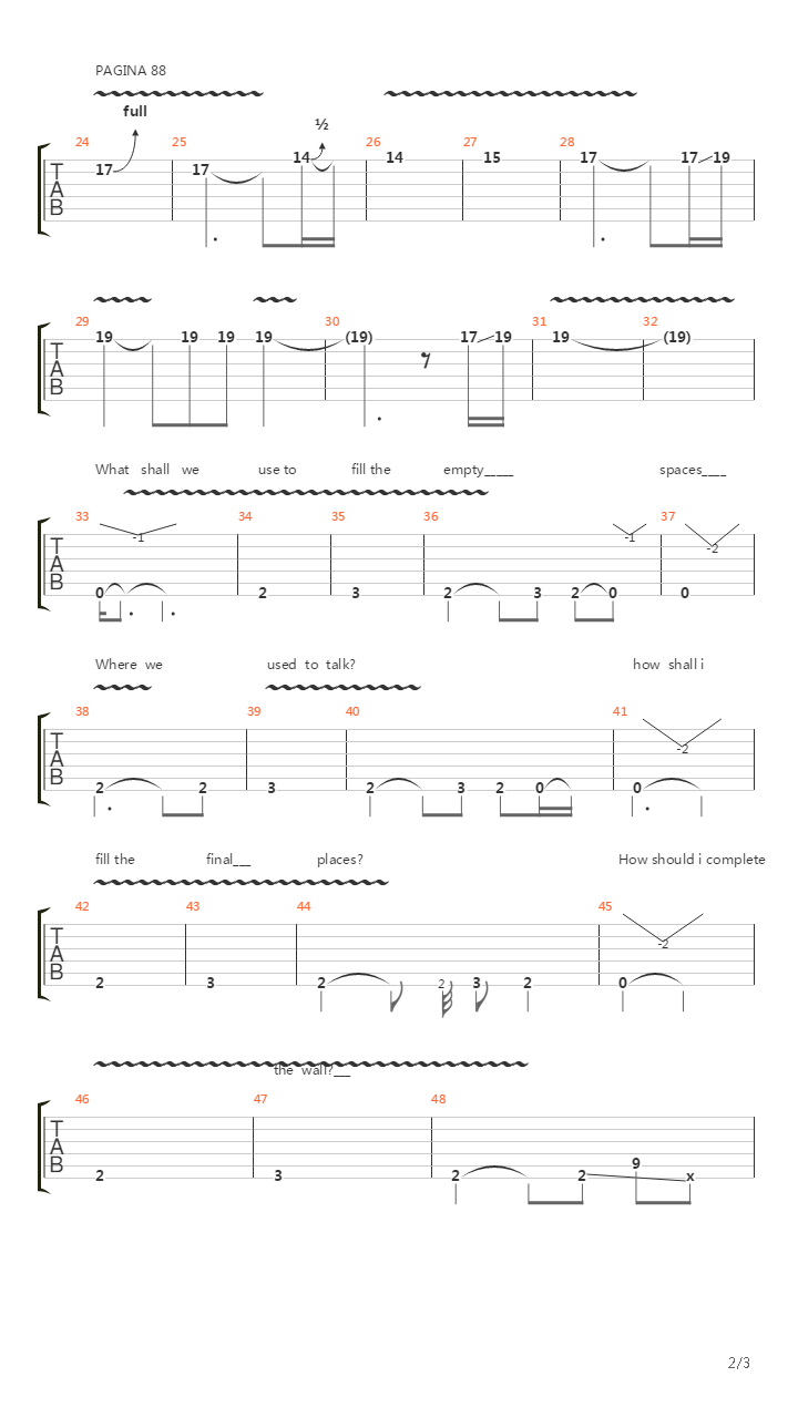 Empty Spaces What Shall We Do Now吉他谱