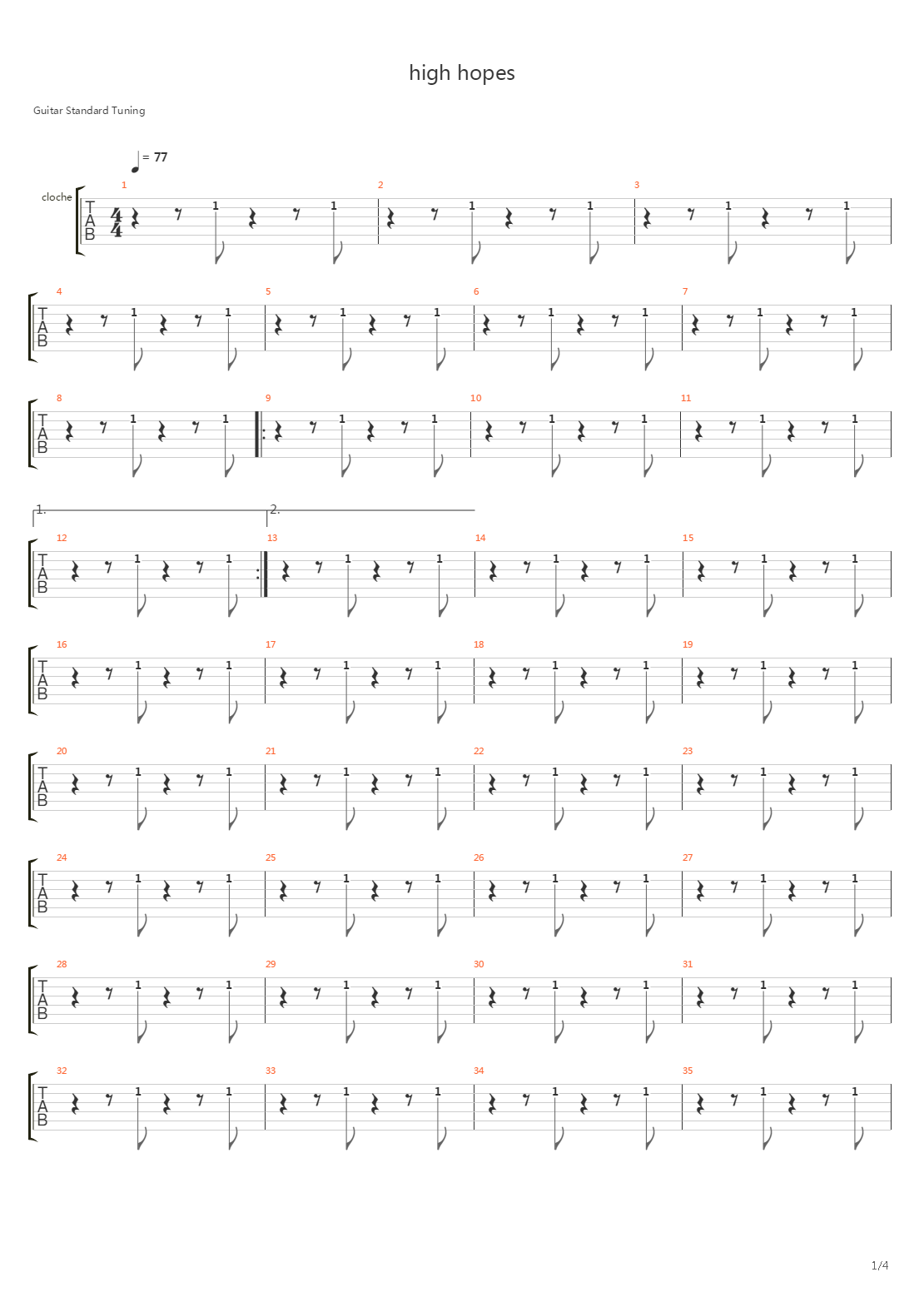 High Hopes吉他谱