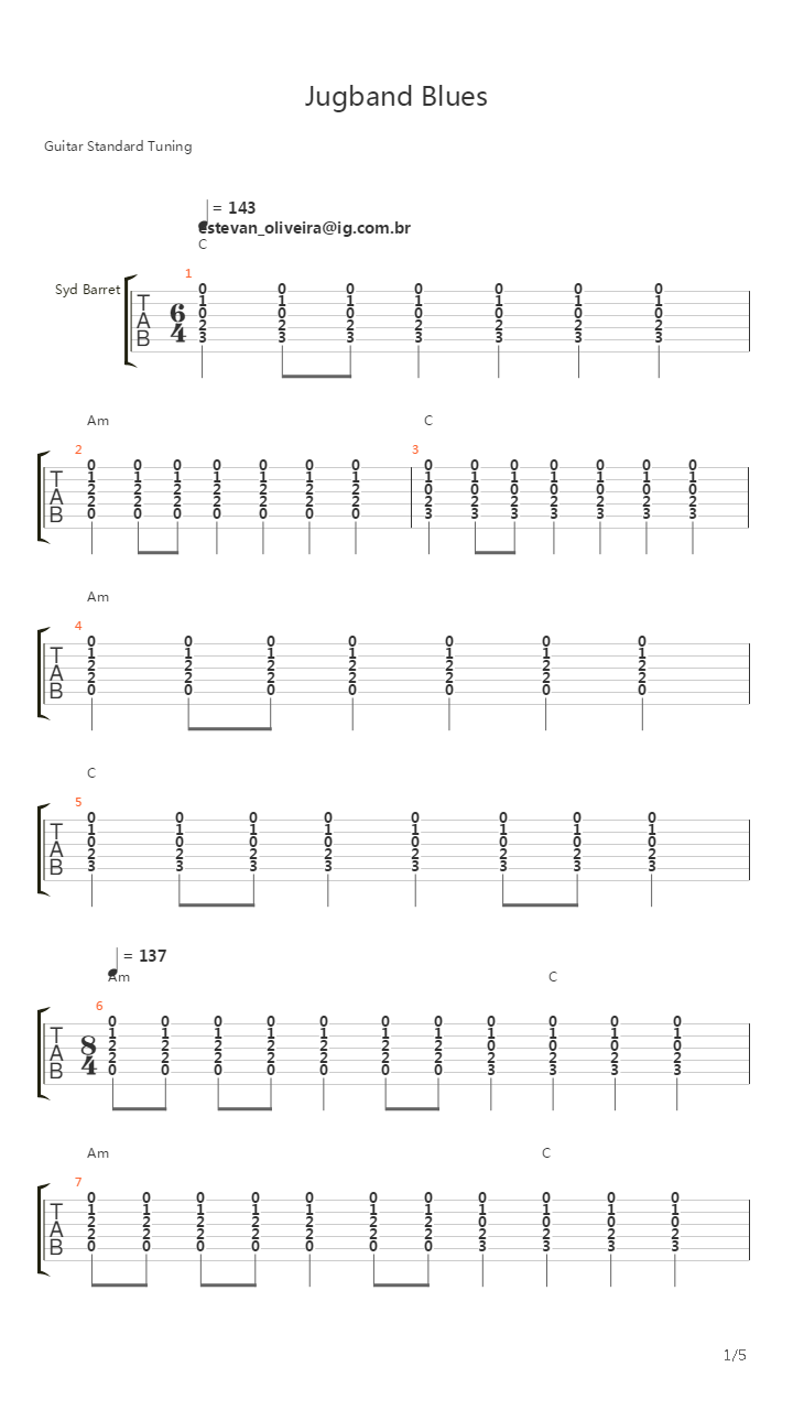 Jugband Blues吉他谱