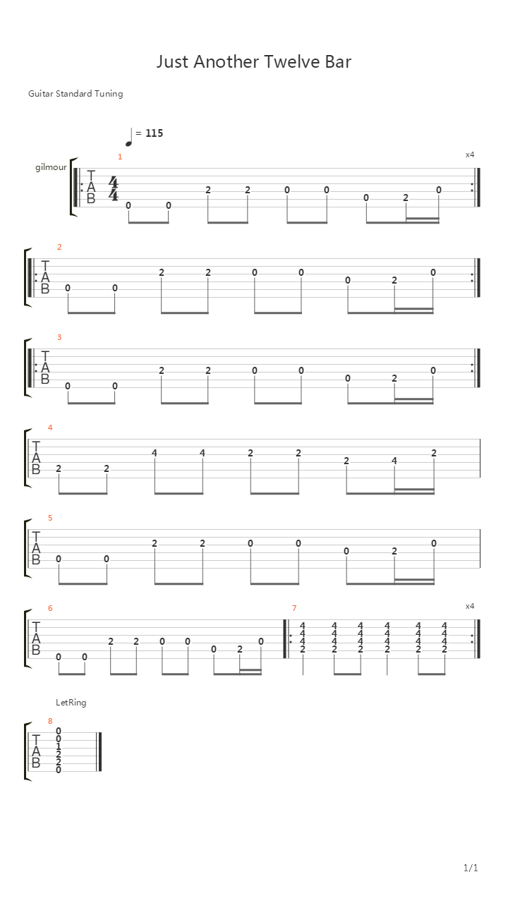 Just Another Twelve Bar吉他谱