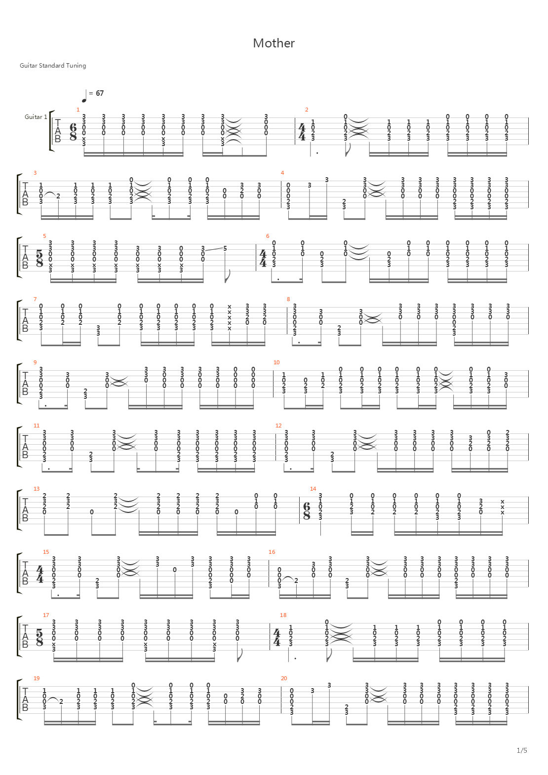 Mother吉他谱