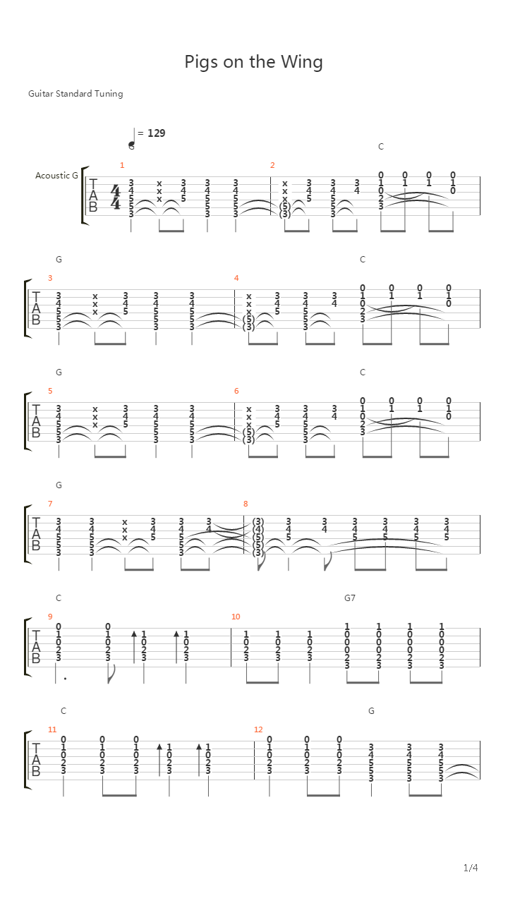 Pigs On The Wing吉他谱