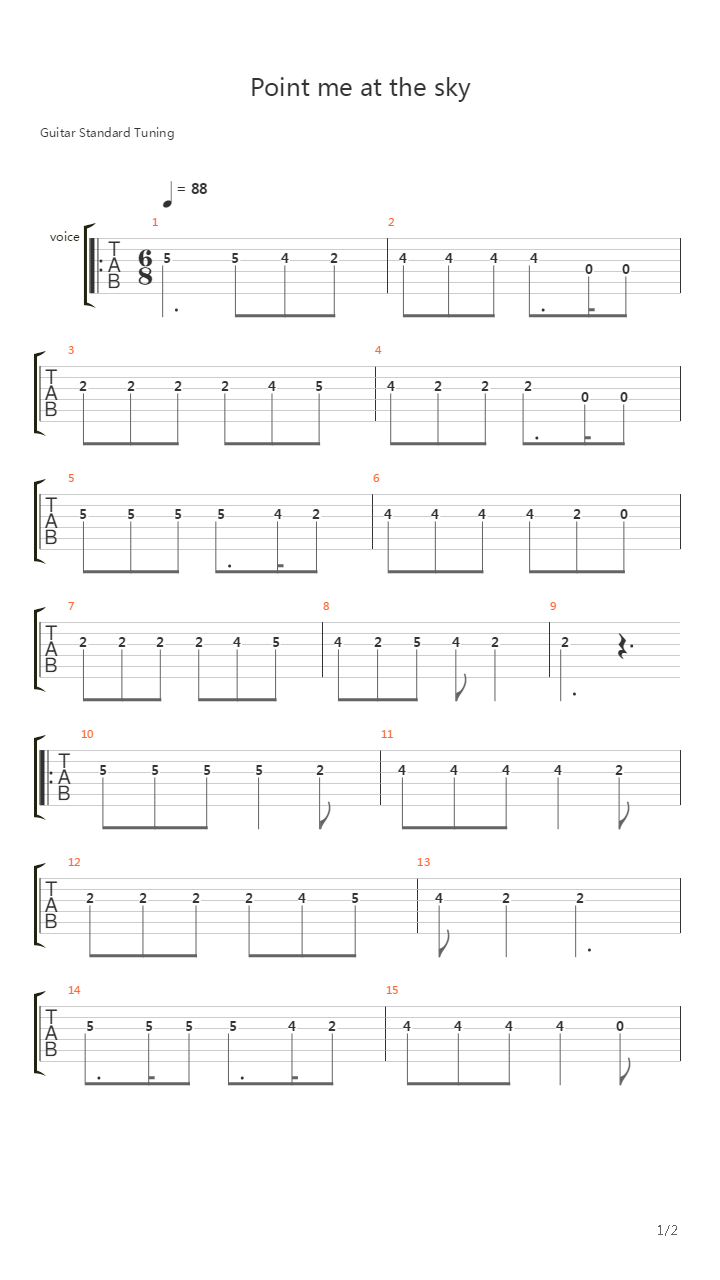 Point Me At The Sky吉他谱