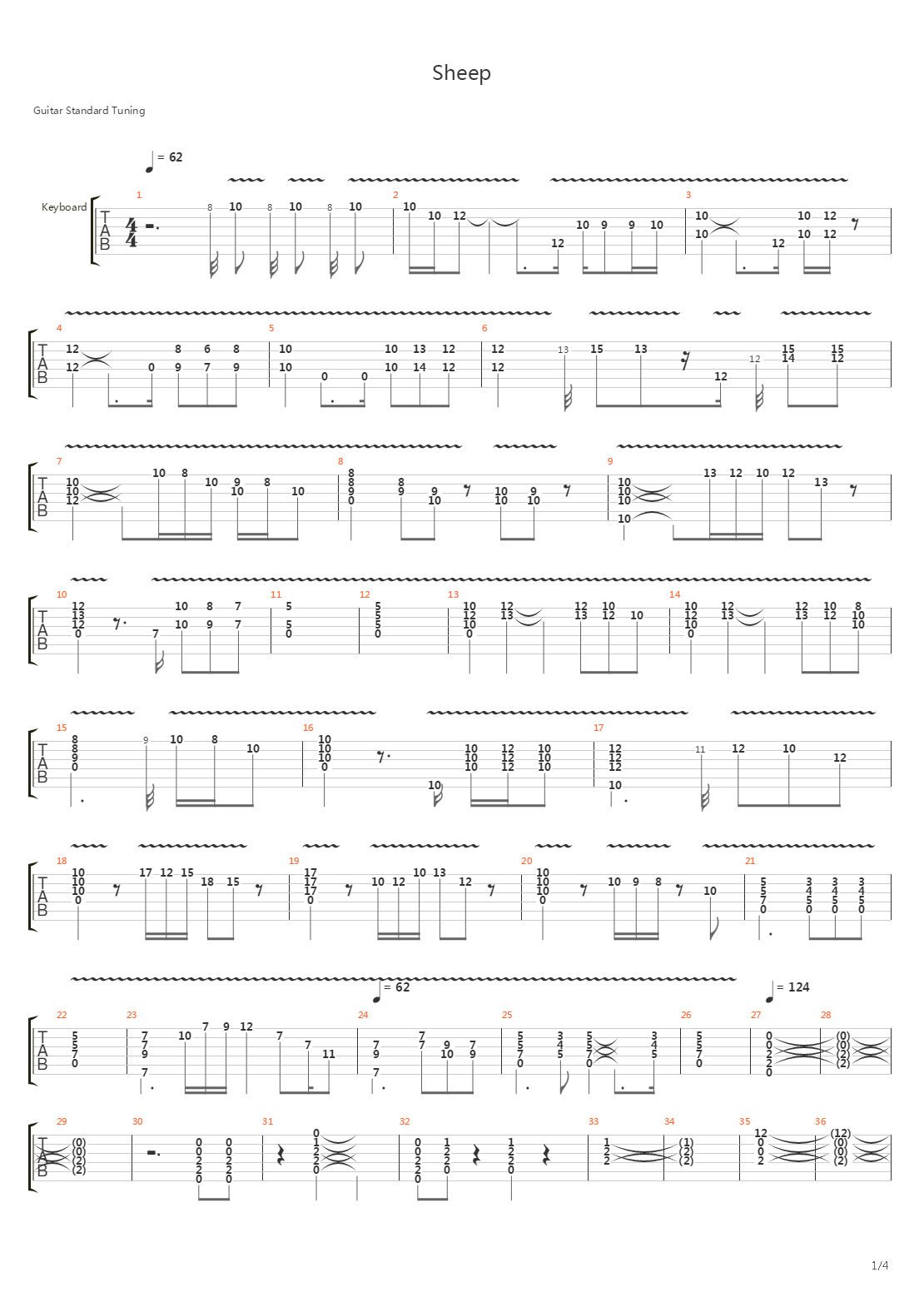 Sheep吉他谱