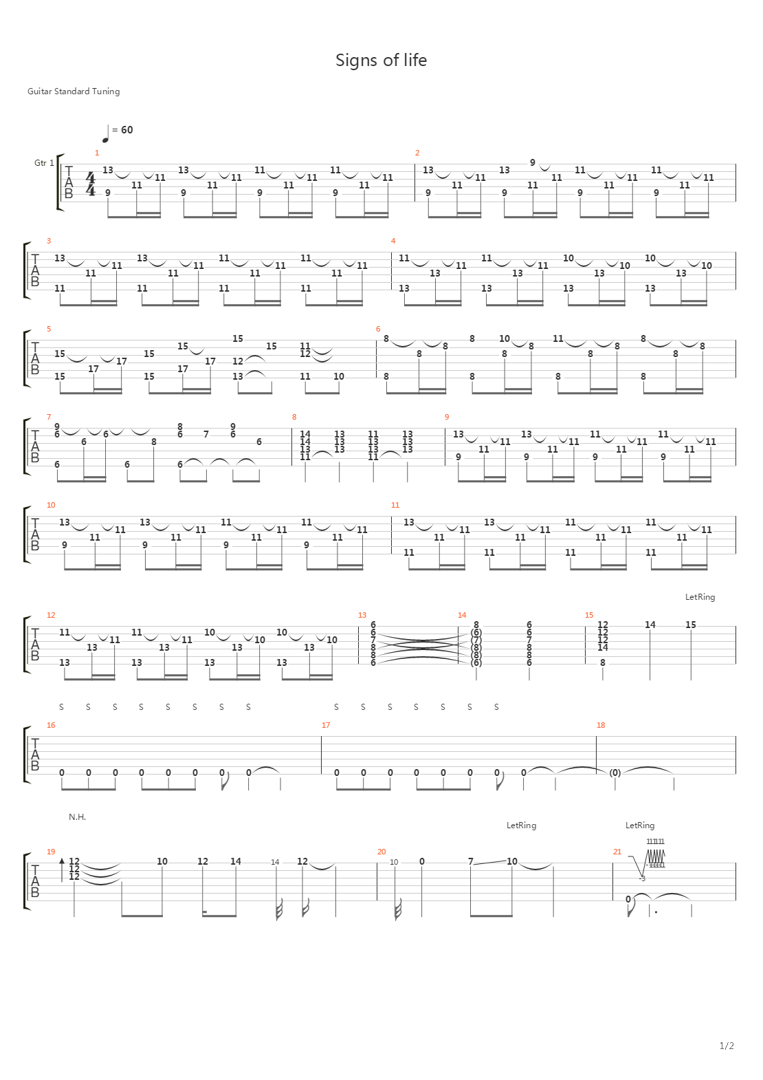 Signs Of Life吉他谱