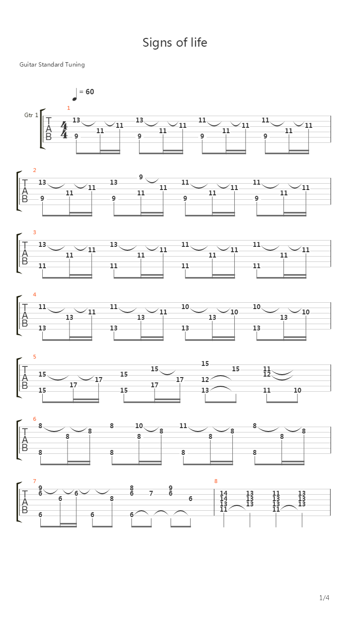 Signs Of Life吉他谱