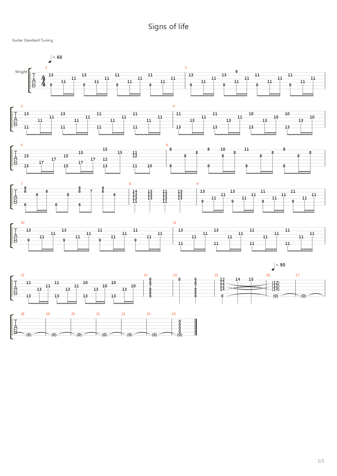 Signs Of Life吉他谱