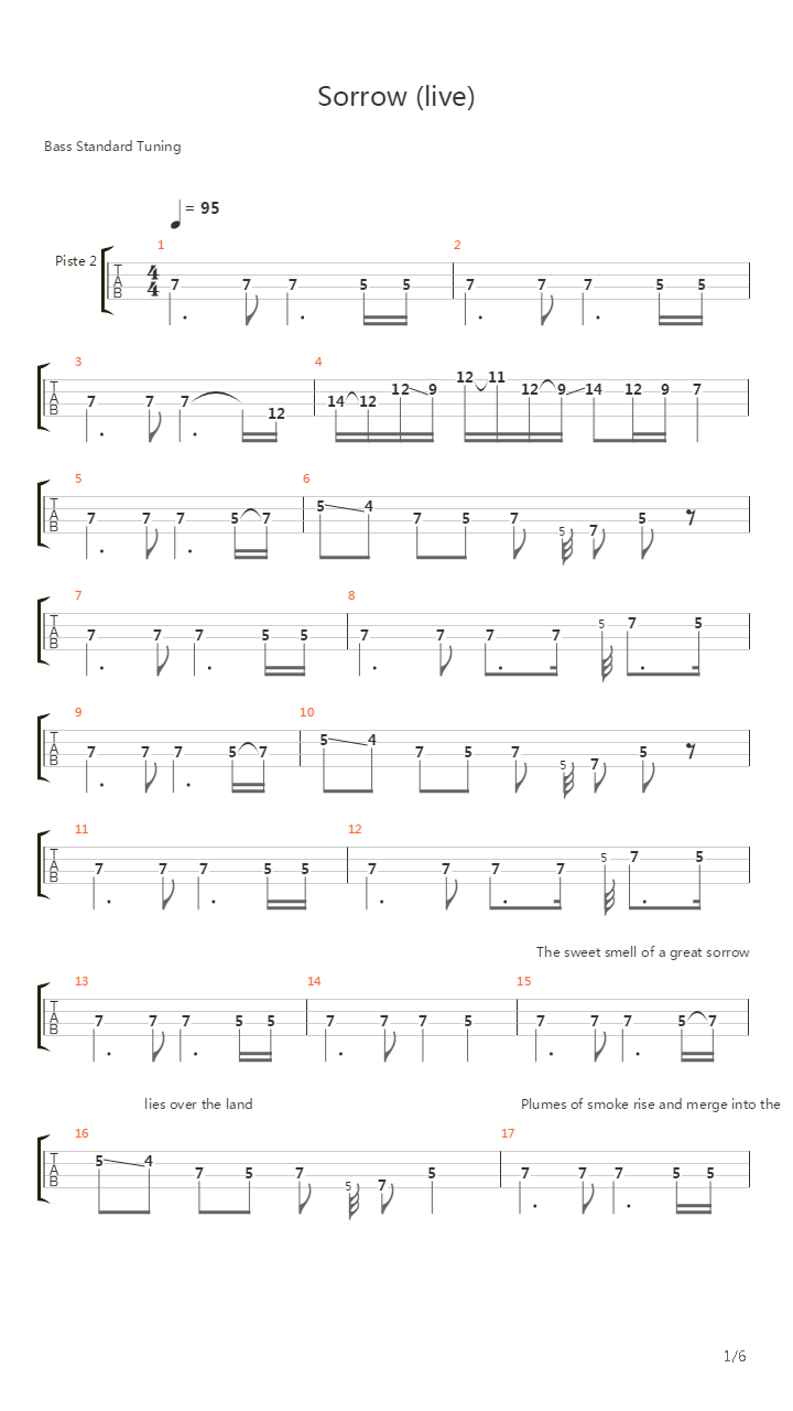 Sorrow吉他谱