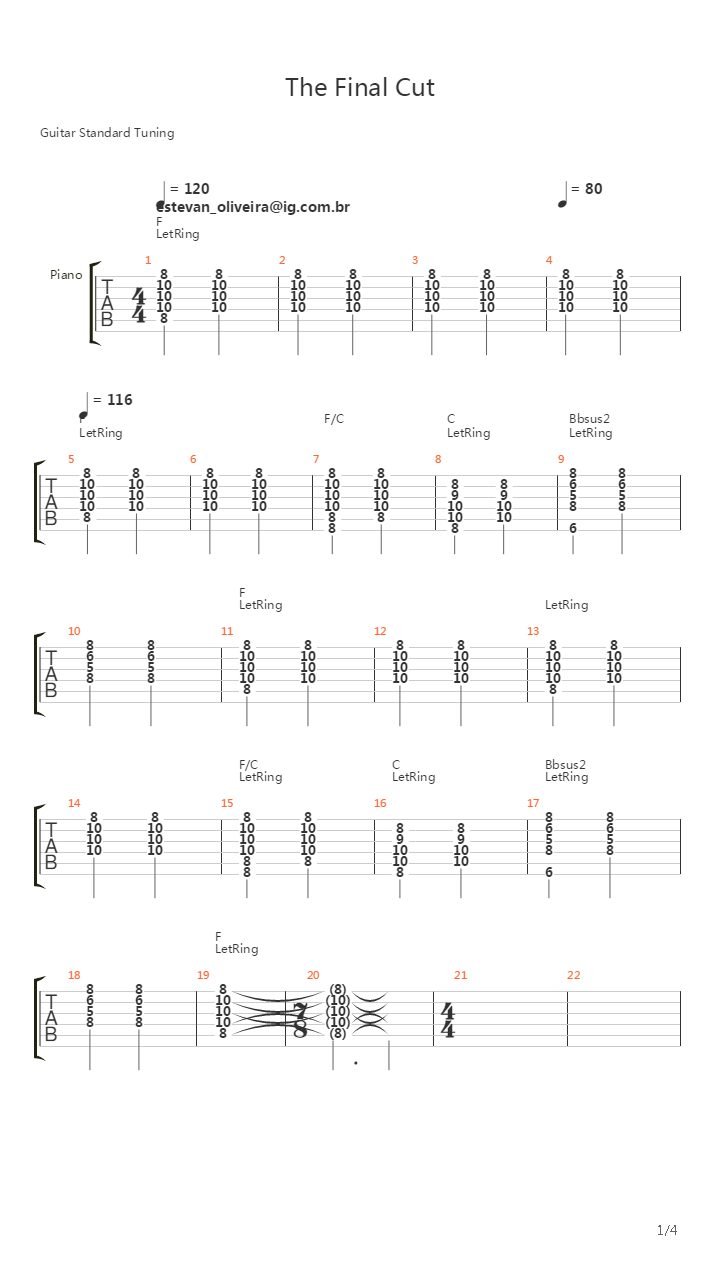 The Final Cut吉他谱