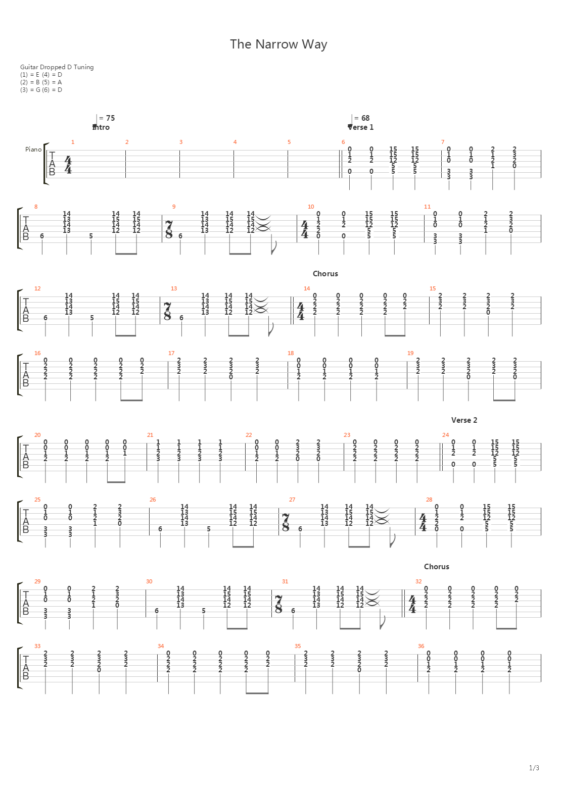 The Narrow Way Part 3吉他谱