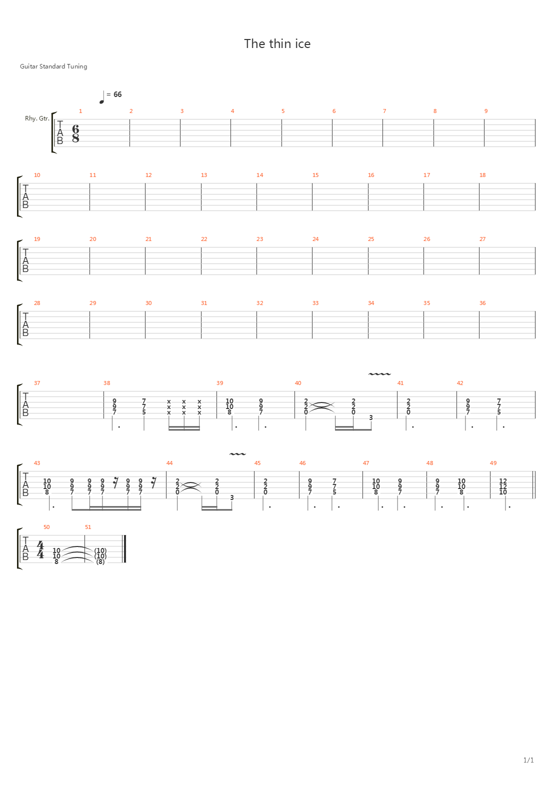 The Thin Ice吉他谱