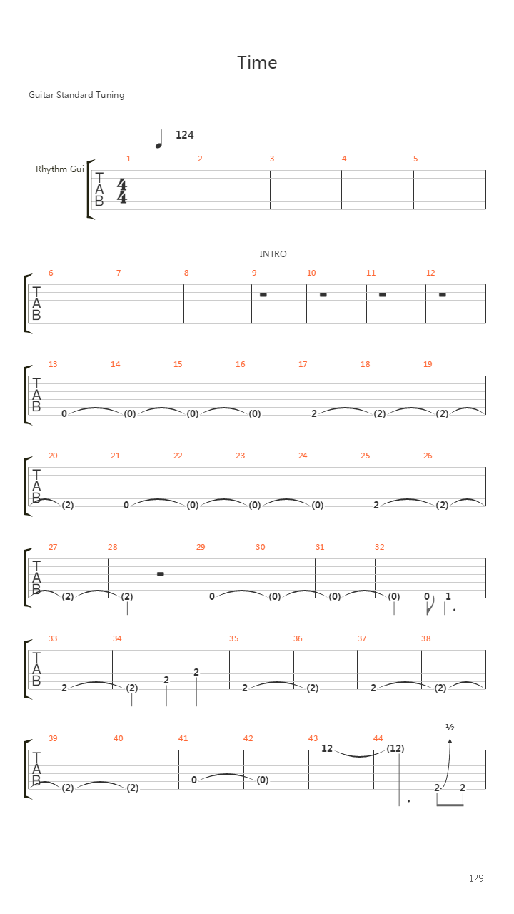 Time吉他谱