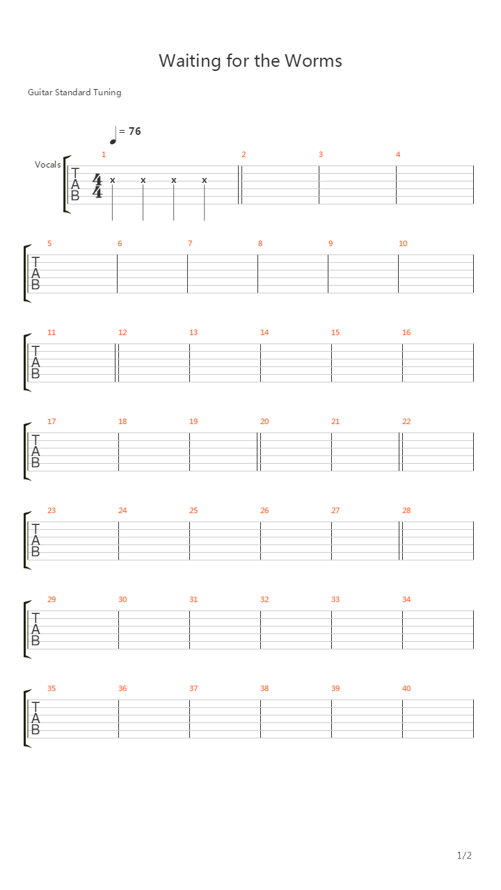 Waiting For The Worms吉他谱
