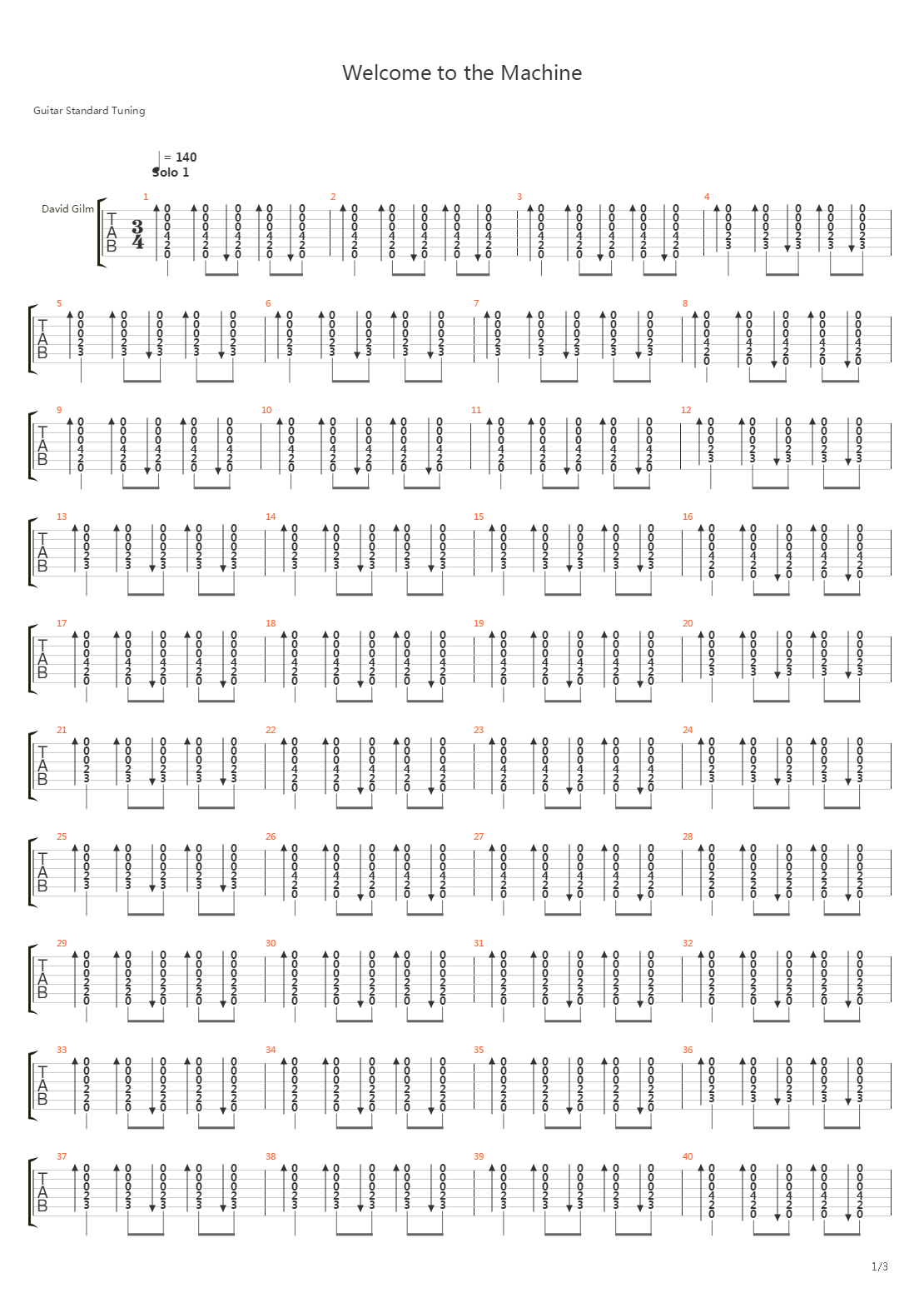 Welcome To The Machine吉他谱